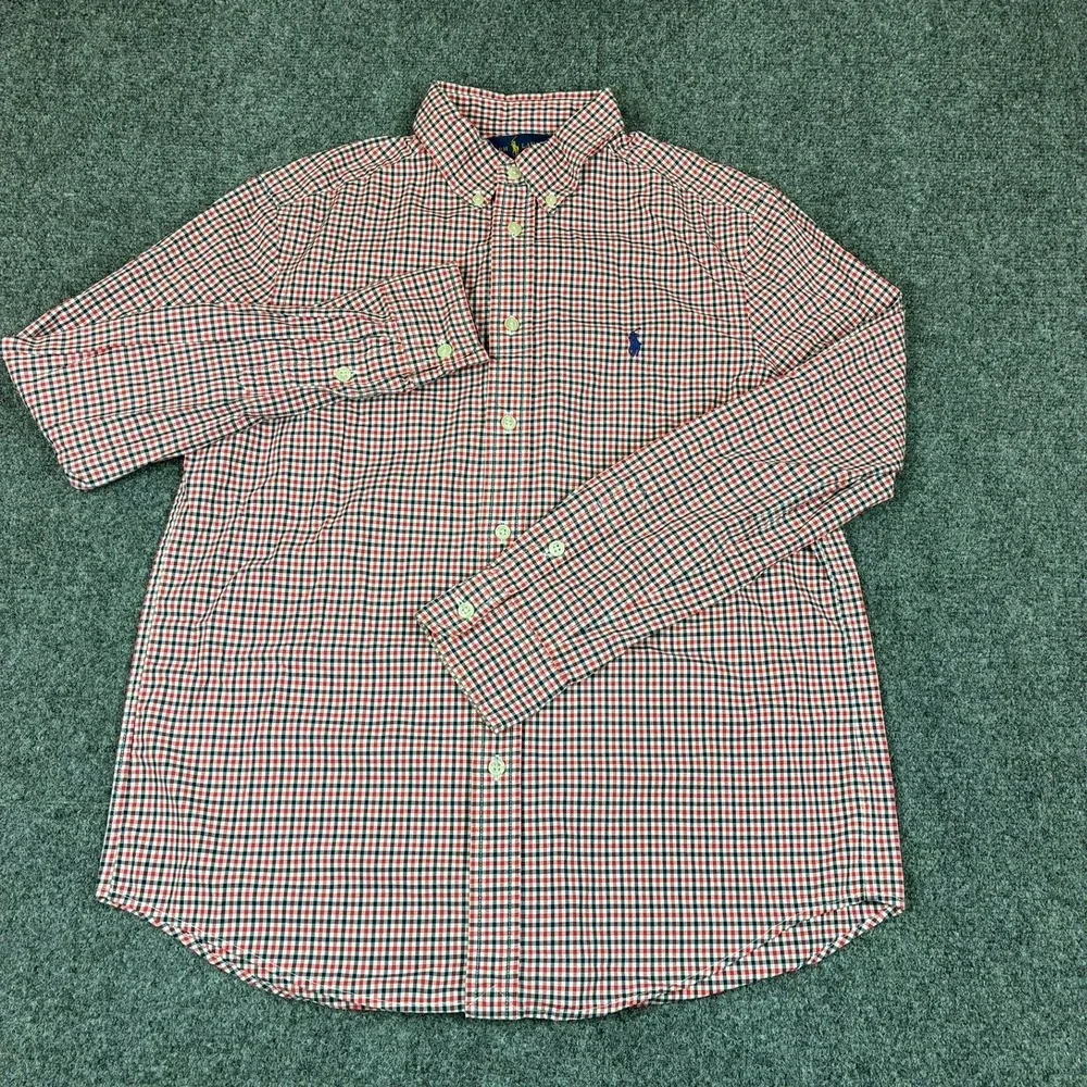 Ralph Lauren Red, White & Navy Gingham Button-Down Shirt